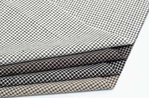 linenschina2942 (3) Linen Cotton Poly Check - 175g Medium Weight, 138cm Width, Subtle Grid - Retro Spring Summer Autumn #2942