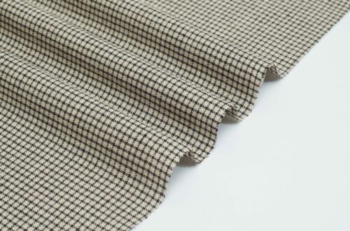 linenschina2942 (8) Linen Cotton Poly Check - 175g Medium Weight, 138cm Width, Subtle Grid - Retro Spring Summer Autumn #2942