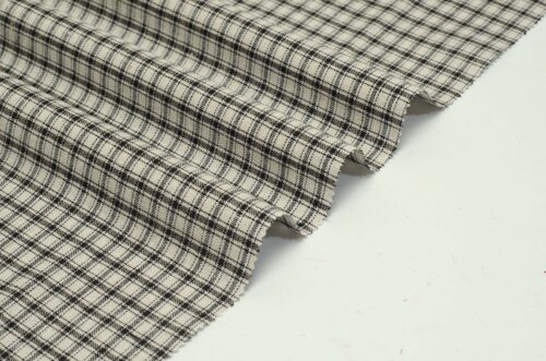 linenschina2943 (10) Light Linen Blend Check - 149g, 138cm Width, Cotton Poly Mix - Understated Spring Summer Pattern #2943