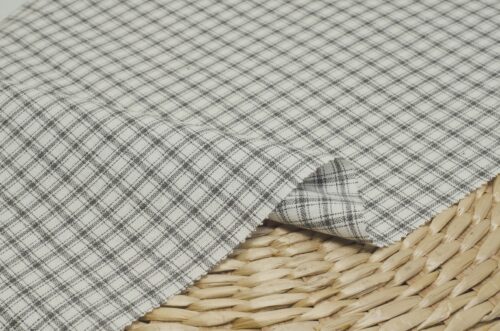 linenschina2943 (15) Light Linen Blend Check - 149g, 138cm Width, Cotton Poly Mix - Understated Spring Summer Pattern #2943