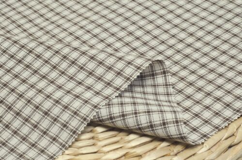 linenschina2943 (17) Light Linen Blend Check - 149g, 138cm Width, Cotton Poly Mix - Understated Spring Summer Pattern #2943