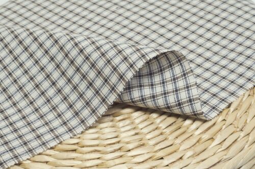 linenschina2943 (18) Light Linen Blend Check - 149g, 138cm Width, Cotton Poly Mix - Understated Spring Summer Pattern #2943