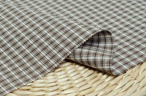 linenschina2943 (22) Light Linen Blend Check - 149g, 138cm Width, Cotton Poly Mix - Understated Spring Summer Pattern #2943