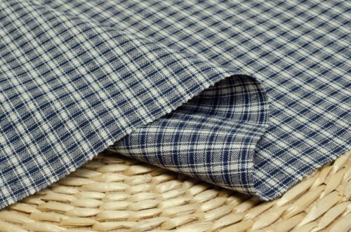 linenschina2943 (23) Light Linen Blend Check - 149g, 138cm Width, Cotton Poly Mix - Understated Spring Summer Pattern #2943