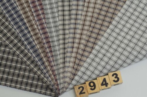 linenschina2943 (3) Light Linen Blend Check - 149g, 138cm Width, Cotton Poly Mix - Understated Spring Summer Pattern #2943