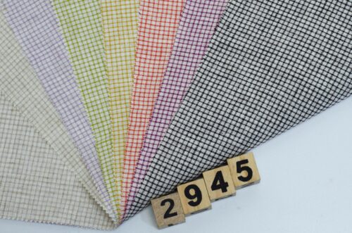 linenschina2945 Linen Rayon Mini Check - 125g Lightweight, 138cm Width, Youthful Spring Summer Pattern #2945