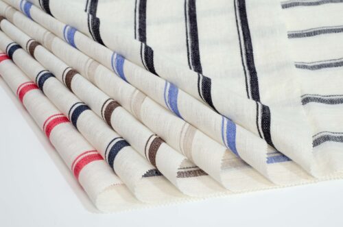 linenschina2949 (4) Luxury Linen Stripe - 152g Medium Weight, 140cm Width, Skin-Friendly Weave - Premium Summer Wear #2949