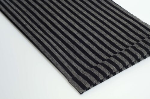 linenschina2954 (14) Linen Blend Stripe - 144g Lightweight, 138cm Width, Grey Tones - Understated Spring Summer #2954