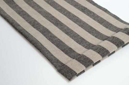 linenschina2954 (17) Linen Blend Stripe - 144g Lightweight, 138cm Width, Grey Tones - Understated Spring Summer #2954
