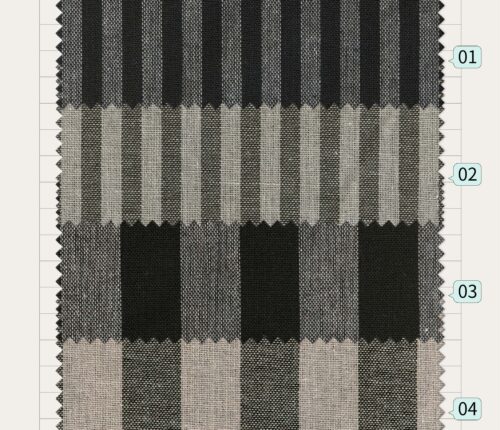 linenschina2954 (2) Linen Blend Stripe - 144g Lightweight, 138cm Width, Grey Tones - Understated Spring Summer #2954
