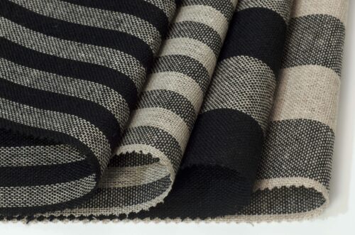 linenschina2954 (5) Linen Blend Stripe - 144g Lightweight, 138cm Width, Grey Tones - Understated Spring Summer #2954