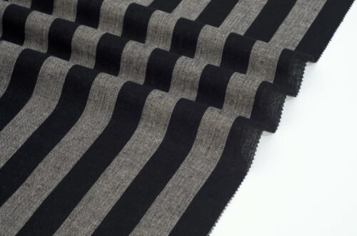 linenschina2954 (8) Linen Blend Stripe - 144g Lightweight, 138cm Width, Grey Tones - Understated Spring Summer #2954