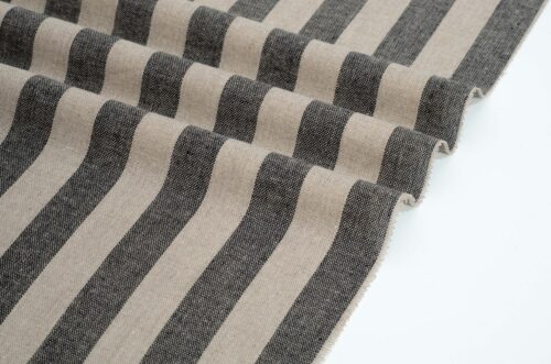 linenschina2954 (9) Linen Blend Stripe - 144g Lightweight, 138cm Width, Grey Tones - Understated Spring Summer #2954
