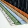 linenschina2956 (1) Linen Mix Stripe - 148g Lightweight, 140cm Width, Irregular Lines - Summer Spring Relaxed Style #2956