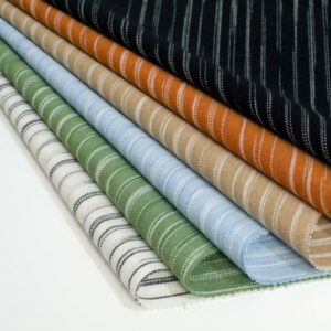linenschina2956 (1) Linen Mix Stripe - 148g Lightweight, 140cm Width, Irregular Lines - Summer Spring Relaxed Style #2956
