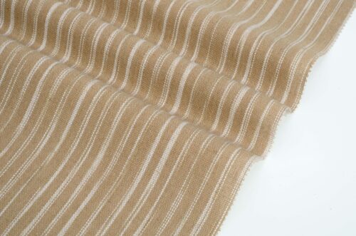 linenschina2956 (8) Linen Mix Stripe - 148g Lightweight, 140cm Width, Irregular Lines - Summer Spring Relaxed Style #2956