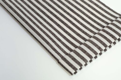 linenschina2957 (18) Classic Linen Blend - 182g Medium Weight, 138cm Width, Fine Stripe - Year-Round Natural Fabric #2957
