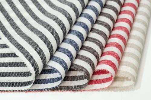 linenschina2957 (5) Classic Linen Blend - 182g Medium Weight, 138cm Width, Fine Stripe - Year-Round Natural Fabric #2957