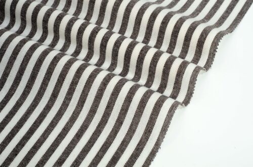 linenschina2957 (8) Classic Linen Blend - 182g Medium Weight, 138cm Width, Fine Stripe - Year-Round Natural Fabric #2957