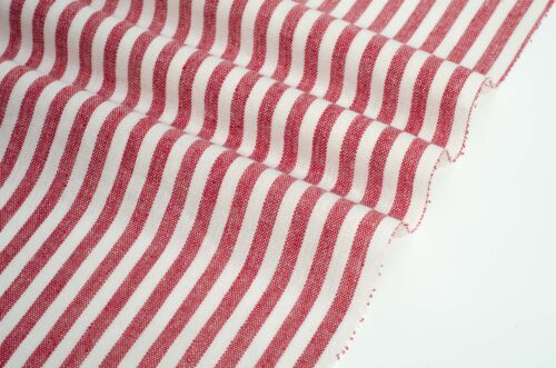 linenschina2957 (9) Classic Linen Blend - 182g Medium Weight, 138cm Width, Fine Stripe - Year-Round Natural Fabric #2957