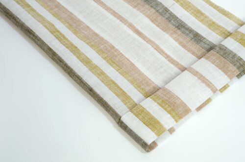 linenschina2958 (14) Fresh Linen Stripe - 149g Medium Weight, 138cm Width, UV Protection - Must-Have Summer Fabric #2958