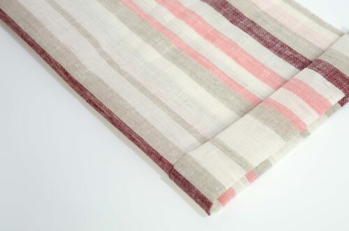 linenschina2958 (16) Fresh Linen Stripe - 149g Medium Weight, 138cm Width, UV Protection - Must-Have Summer Fabric #2958