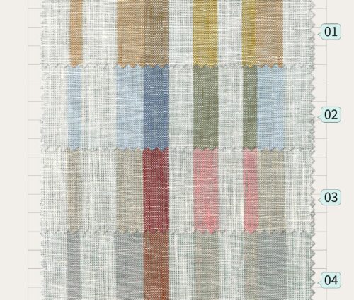 linenschina2958 (2) Fresh Linen Stripe - 149g Medium Weight, 138cm Width, UV Protection - Must-Have Summer Fabric #2958