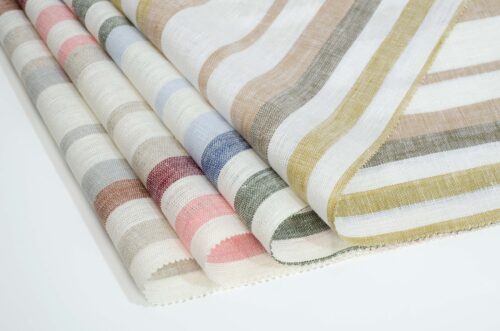 linenschina2958 (4) Fresh Linen Stripe - 149g Medium Weight, 138cm Width, UV Protection - Must-Have Summer Fabric #2958