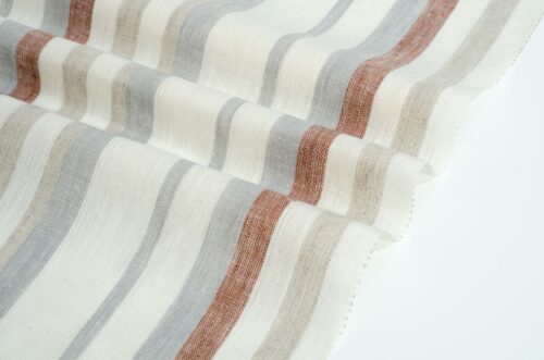 linenschina2958 (9) Fresh Linen Stripe - 149g Medium Weight, 138cm Width, UV Protection - Must-Have Summer Fabric #2958