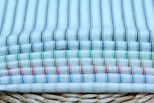 linenschina2959 (18) Tencel Linen Stripe - 124g Lightweight, 140cm Width, Cool Summer Feel - Vibrant Color Story #2959