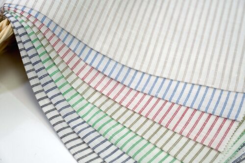 linenschina2961 (1) Tencel Linen Color Stripe - 132g Lightweight, 140cm Width, Summer Freshness - Artistic Wide Lines #2961