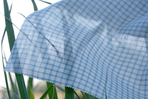 linenschina2962 (1) Tencel Linen Check - 120g Ultra Light, 140cm Width, Geometric Pattern - Refined Summer Spring #2962