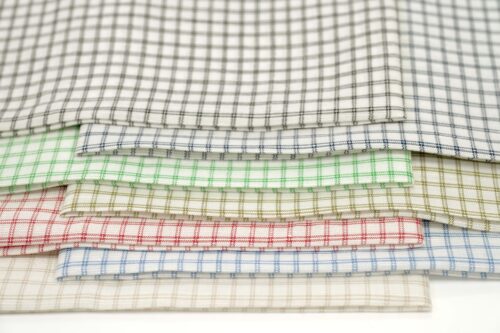 linenschina2962 (17) Tencel Linen Check - 120g Ultra Light, 140cm Width, Geometric Pattern - Refined Summer Spring #2962
