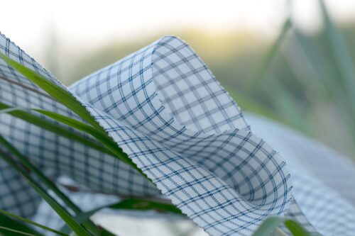 linenschina2962 (5) Tencel Linen Check - 120g Ultra Light, 140cm Width, Geometric Pattern - Refined Summer Spring #2962