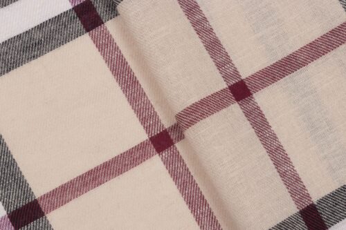 linenschina3110 (7) Ramie Cotton Check Fabric - 126g Lightweight, 140cm Width, British Style Twill Weave - Classic Spring Summer #3110