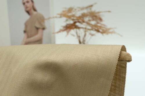 linenschina3240 (12) Herringbone Tencel Linen - 205g Heavyweight, 145cm Width, Structured Drape - Multi-Season Fabric #3240