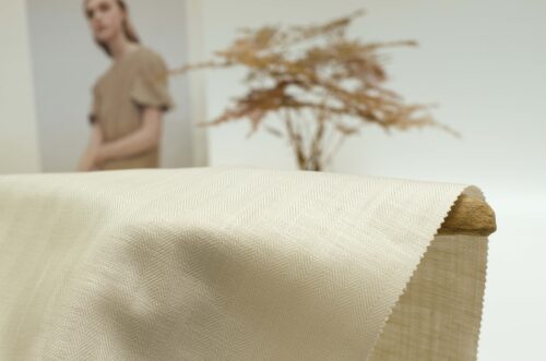 linenschina3240 (13) Herringbone Tencel Linen - 205g Heavyweight, 145cm Width, Structured Drape - Multi-Season Fabric #3240
