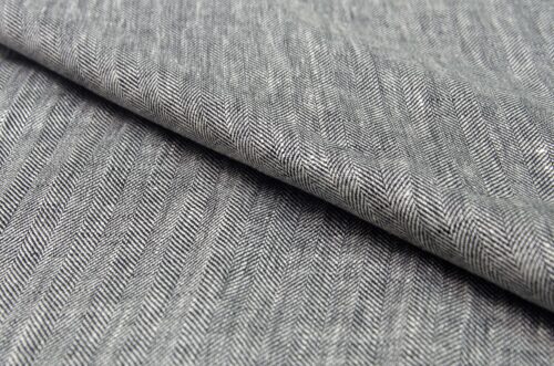 linenschina3422 (10) 100% Linen Herringbone Fabric - 160g Medium Weight, 138cm Width, Structured Drape - Year-Round #3422