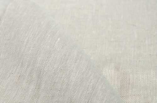 linenschina3422 (7) 100% Linen Herringbone Fabric - 160g Medium Weight, 138cm Width, Structured Drape - Year-Round #3422