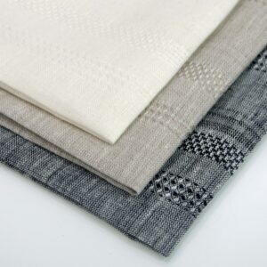 linenschina3424 (1) Linen Cotton Blend Fabric - 245g Heavyweight, 138cm Width, Minimalist Jacquard - Quiet Luxury #3424