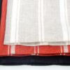 linenschina3426 (2) Linen Cotton Poly Blend - 128g Lightweight, 142cm Width, Textured Stripe - Spring Summer #3426