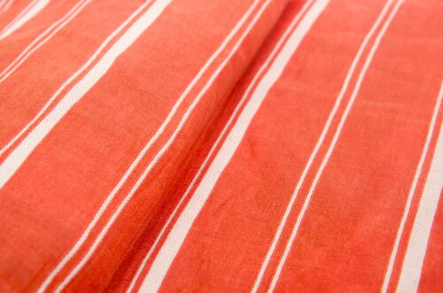 linenschina3426 (6) Linen Cotton Poly Blend - 128g Lightweight, 142cm Width, Textured Stripe - Spring Summer #3426