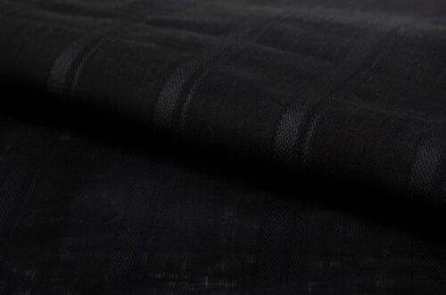 linenschina3426 (8) Linen Cotton Poly Blend - 128g Lightweight, 142cm Width, Textured Stripe - Spring Summer #3426