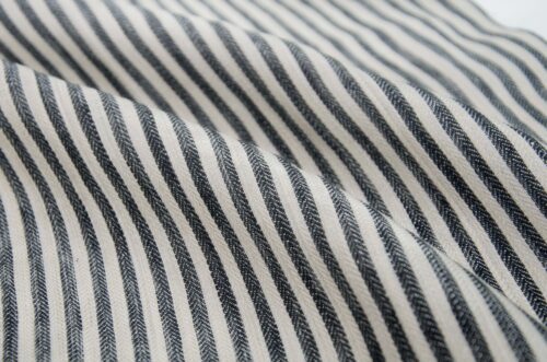 linenschina3427 (8) Classic Linen Stripe Fabric - 170g Medium Weight, 138cm Width, Timeless Design - Natural Living #3427