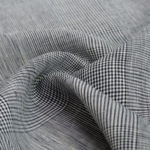 linenschina3428 (1) Pure Linen Houndstooth - 162g Medium Weight, 137cm Width, Sophisticated Check - Spring Summer #3428
