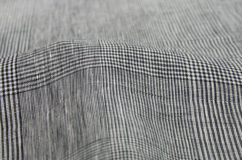 linenschina3428 (2) Pure Linen Houndstooth - 162g Medium Weight, 137cm Width, Sophisticated Check - Spring Summer #3428