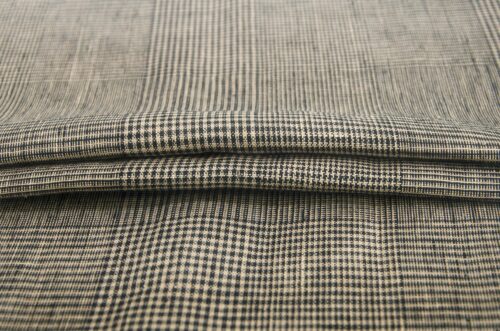 linenschina3428 (5) Pure Linen Houndstooth - 162g Medium Weight, 137cm Width, Sophisticated Check - Spring Summer #3428