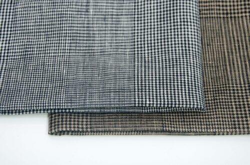 linenschina3428 (6) Pure Linen Houndstooth - 162g Medium Weight, 137cm Width, Sophisticated Check - Spring Summer #3428