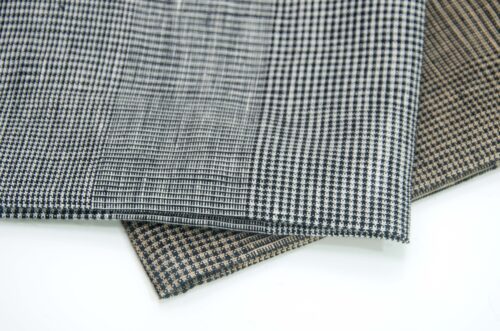 linenschina3428 (7) Pure Linen Houndstooth - 162g Medium Weight, 137cm Width, Sophisticated Check - Spring Summer #3428