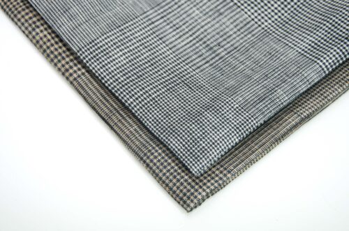 linenschina3428 (8) Pure Linen Houndstooth - 162g Medium Weight, 137cm Width, Sophisticated Check - Spring Summer #3428